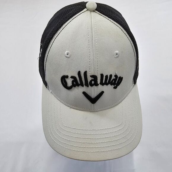 Callaway X2 Hot White  & Black Golf Cap Hat Fitted Size S / M - Picture 1 of 10